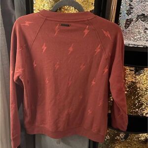small betsey johnson glitter lightning bolts crewneck pullover sweatshirt top